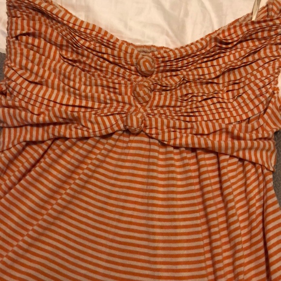 BCBGMaxAzria orange and white strapless top - Picture 3 of 3